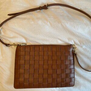 Quince Italian Leather Handwoven Convertible Crossbody - Brown